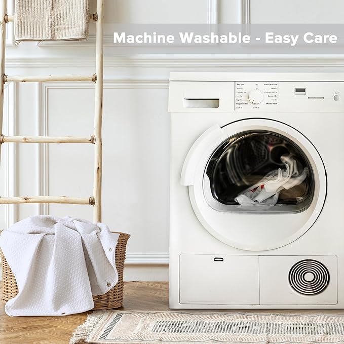 Madison Park Shower Curtain Waffle Weave, Vibrant Dyed, Waffle Shower Curtain 3M Scotchgard Moisture Management, Farmhouse Long Shower Curtains for Bathroom, Long: 72x78 White