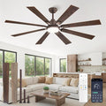 65 Inch Ceiling Fans with Lights and Remote&APP Control, Bronze Smart Ceiling Fan with 3000-6000K Dimmable, 6 Speeds Quiet Reversible Motor, Indoor/Outdoor Ceiling Fan for Living Room Bedroom