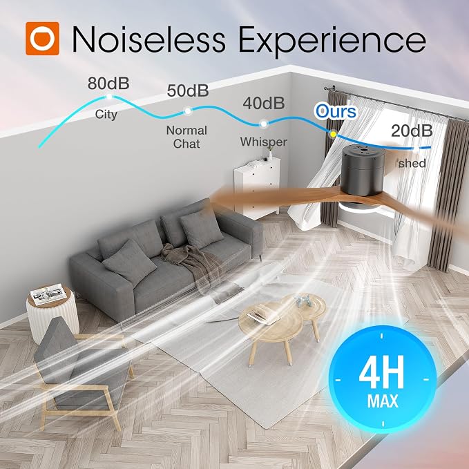 addlon 52 inch Ceiling Fans with Lights, Low Profile Ceiling Fan with Light and Remote Control, Flush Mount, Reversible, 3 Wood Blades, 3CCT Dimmable, Black Walnut Ceiling Fan for Indoor/Outdoor Use