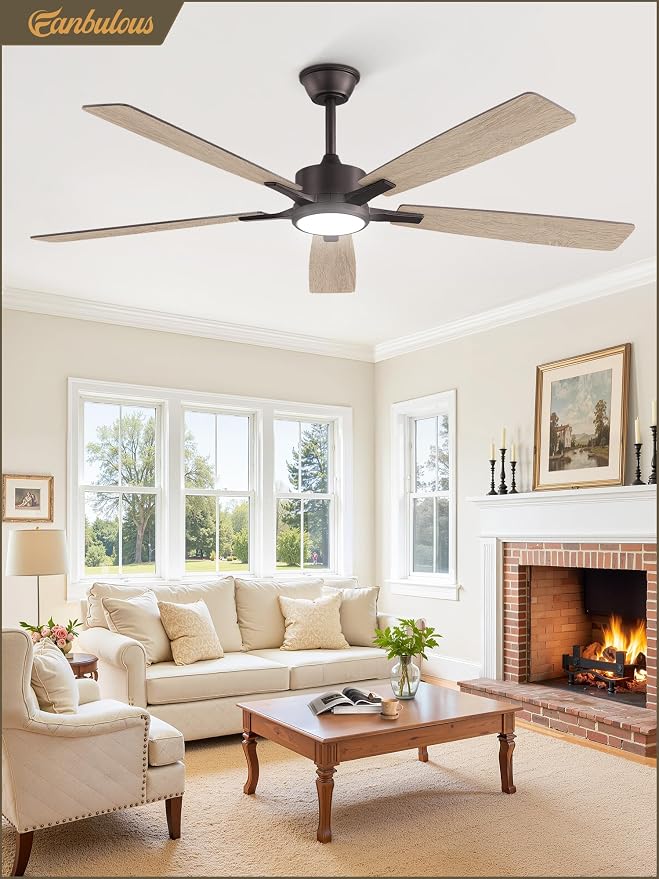 Fanbulous 60 Inch Ceiling Fans with Lights and Remote, Stepless Color Temperature Change & Dimmable 20W LED Ceiling Fan, 6 Speeds Reversible Quiet DC Motor for Bedroom, Living Room, Oil Bronze