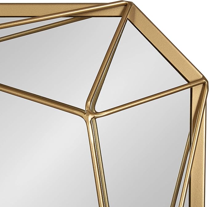 Kate and Laurel Keyleigh Modern Glam Geometric Shaped Metal Accent Wall Mirror, Gold