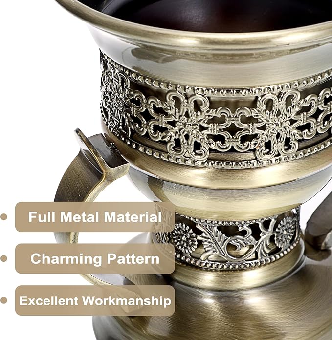 JUXYES Vintage Incense Burner Holder with Ash Catchers and Tongs, Metal Censer Antique Charcoal insencents Burner Zinc Alloy Spiritual Aromatherapy Yoga Meditation Retro Home Decoration