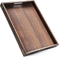 Serving Trays for Party-17In Large Serving Tray with Handles,Wooden Coffee Table Tray&Charcuterie Boards,Serving Platter for Breakfast in Bed Tray,Decorative Rectangular Tray for Ottoman/BBQ/Kitchen