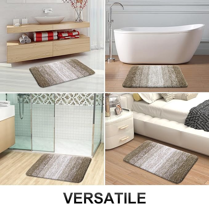 OLANLY Bathroom Runner Rugs Mat 70x24, Extra Soft Absorbent Microfiber Bath Rugs, Rubber Backing, Quick Dry, Washable Long Bath Mats for Bathroom Floor, Tub and Shower, Home Decor Accessories, Coffee