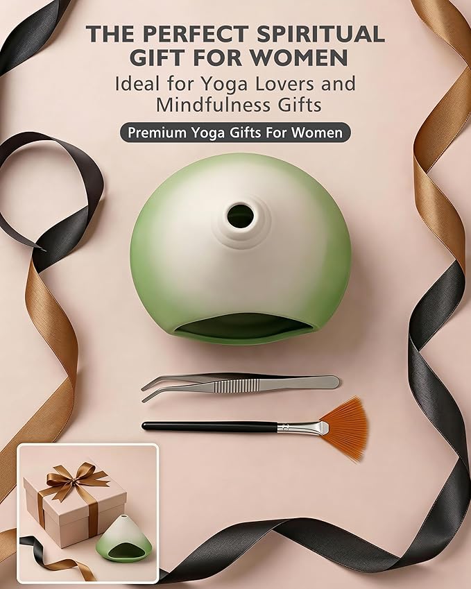 Ceramic Palo Santo Holder Incense Burner Ash Catcher - Modern Chiminea Smudge Bowl for Sage and Wood Sticks - Meditation Energy Cleansing Yoga Gifts for Home Decor