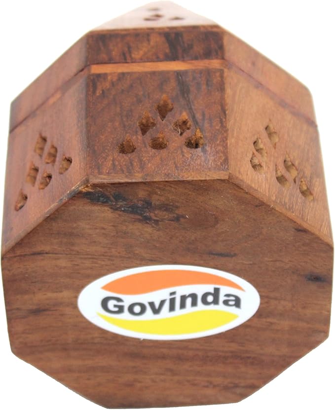 Govinda - 5 Inch Temple Wooden Charcoal/Cone Burner