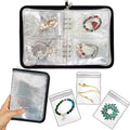 Bracelet Holder Travel Jewelry Organizer Case Transparent Jewelry Storage Book for Earring Necklace Ring with Small Clear Zippered Pouch