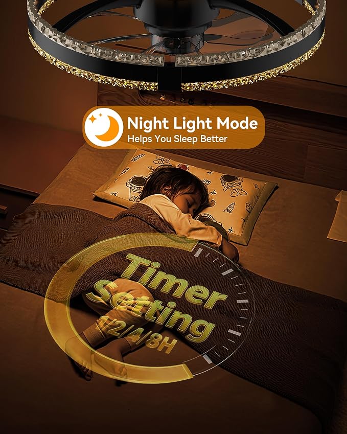 RGB Low Profile Ceiling Fan with Lights,RGB Ceiling Fans with Lights and Remote, 3000-6500K Dimmable Modern Flush Mount LED Fan Lights, 6 Wind Speeds Ceiling Fans for Bedroom