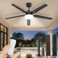Fanbulous 52 inch Large Ceiling Fans with Lights and Remote, 27 W LED light | Outdoor Black Ceiling Fan with 5 Blades, 3 CCT, 6 Speed Reversible Quiet DC Motor, Modern Ceiling Fan for Living Room Patio
