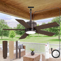 Fanbulous 42" Outdoor Ceiling Fan with Light and Remote, IP65 Waterproof, Plug-in Design with 10FT Cord, 6-Speeds, 3CCT, Hook Hanging Fan for Gazebo Patio Porch Garage Canopy(Oil Bronze)