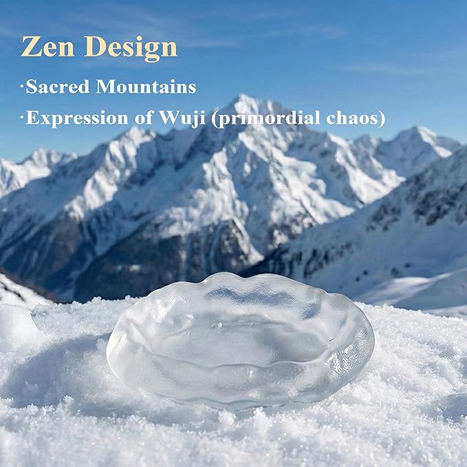 SATORY Handmade Zen Incense Holder 4.1" W- Frosted Glass & Green Jade Stone, Multi-Purpose Ash Catcher- Bakhoor Burner Gift with Incense Stick Samples, Home Décor, Yoga Meditation, Office