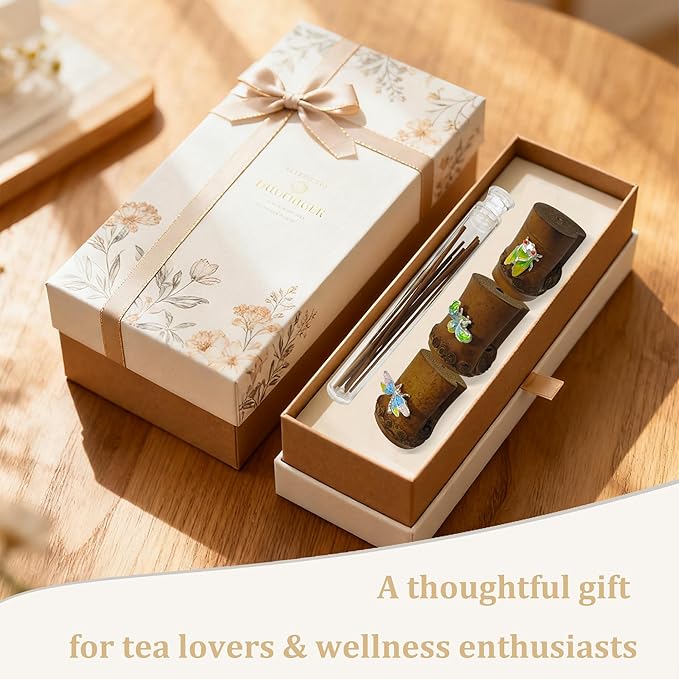 Bamboo Tea Pot Lid Incense Holder – Decorative Firing Stand for Home Decor, Yoga, Spa, Meditation, and Unique Decoration (Silver)