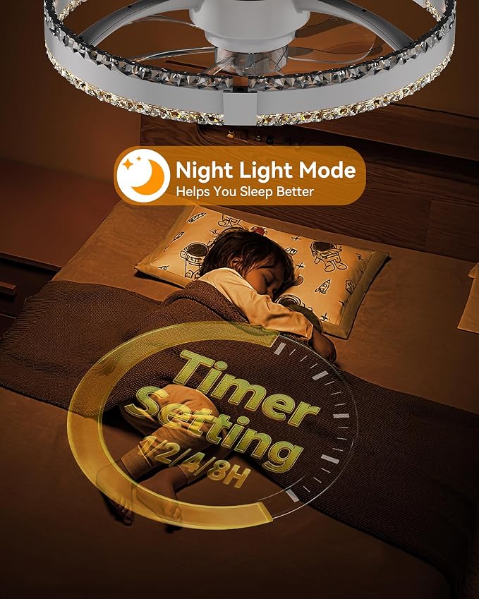 RGB Low Profile Ceiling Fan with Lights,RGB Ceiling Fans with Lights and Remote, 3000-6500K Dimmable Modern Flush Mount LED Fan Lights, 6 Wind Speeds Ceiling Fans for Bedroom