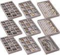 Frebeauty Jewelry Trays for Drawer,Set of 9 Jewelry Organizer and Storage | Velvet Material,Earring Holder Organizer,Stackable Jewelry Display for Vanity,Drawer Inserts for Rings,Studs,8.3×4.9 inch