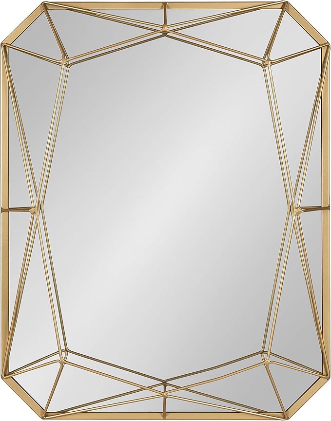 Kate and Laurel Keyleigh Modern Glam Geometric Shaped Metal Accent Wall Mirror, Gold