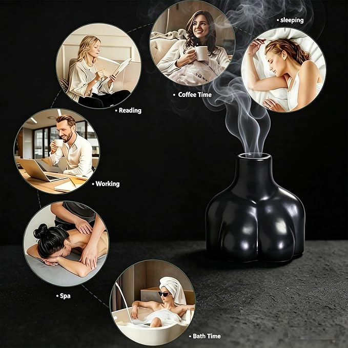 Multifunction Incense and Candle Holder for Burning Sage, Palo Santo, Incense Sticks Ceramic Ash Catcher Tray for Meditation Room Home Decor (B)