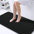 OLANLY Large Bathroom Rugs 40x24, Extra Soft Absorbent Chenille Bath Rugs, Rubber Backing Quick Dry, Machine Washable Bath Mats for Bathroom Floor, Tub and Shower, Home Decor Accessories, Black