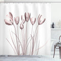 Ambesonne Flower Shower Curtain, X-ray Image of Tulips Solarized Effect Nature Inspired Illustration, Cloth Fabric Bathroom Decor Set with Hooks, 69" W x 75" L, Mauve Taupe