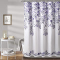 Lush Decor Tanisha Shower Curtain, 72" W x 72" L, Purple & Gray - Lavender Purple Flower Vine Print - Beautiful & Elegant Floral Shower Curtain - Modern Farmhouse & Cottage Bathroom Decor