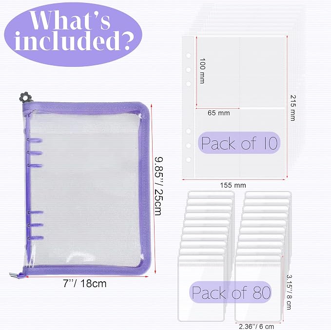 Earring Organizer Case Travel Jewelry Organizer Transparent Jewelry Storage Book for Necklace Bracelet Ring Holder with Small Clear Zippered Pouch
