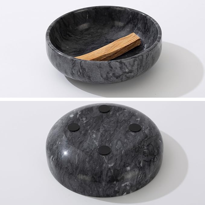 5.91 INCH Large Incense Holder, 6 in 1 Marble Incense Burner - Incense Holder for Sticks and Backflow Incense, Sage Sticks - Palo Santo Holder, Cone Incense, Candy Bowl, Mosquito Coil Holder