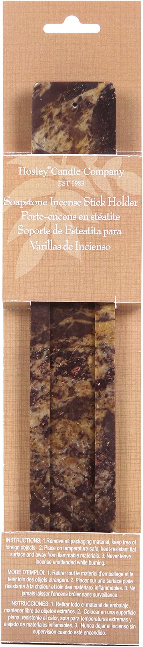 Hosley 10.5-Inch Hand-Carved Stone Incense Stick Holder – Long Ash Catcher for Serenity, Relaxation, and Meditation – Decorative Incense Burner for Home or Yoga Spaces