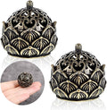 2Pcs Mini Lotus Incense Burner, Small Brass Flower Incense Holder Vintage Incense Cone Burner for Bedroom Kitchen Teahouse Office Home Decor Yoga Spa Mediation