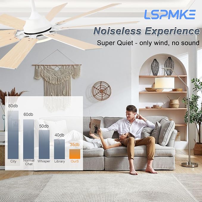 Ceiling Fan With Light & Remote Indoor/Outdoor Use 52 Inch White | Reversible DC Motor,3CCT, Dimmable, Timer, Noiseless,Ceiling Fan for Bedroom Living Room