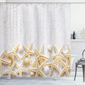 Ambesonne Seashells Shower Curtain, Sea Shells on Timber Pattern Tropical Honeymoon Getaways Classic Marine Theme, Cloth Fabric Bathroom Decor Set with Hooks, 69" W x 84" L, Pearl Ivory