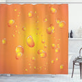 Ambesonne Orange Shower Curtain, Abstract Tangerine Colored Bubbles on Closeup Background Fresh Summer Design Graphic Pattern, Cloth Fabric Bathroom Decor Set with Hooks, 69" W x 75" L, Burnt Orange