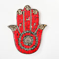 Red - Hamsa Hand Incense Holder - Mosaic Stones