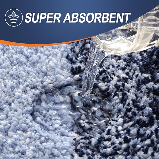 OLANLY Large Bathroom Rugs Mat 40x24, Extra Soft Absorbent Microfiber Bath Rugs, Rubber Backing, Quick Dry, Washable Bath Mats for Bathroom Floor, Tub and Shower, Home Decor Accessories, Navy Blue