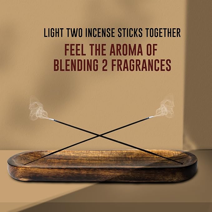 raajsee Wooden Brown Incense Holder -Incense Burner Holder –Ash Catcher - Incense Stick Holder - Meditation & Yoga - Great Gift for Any Occasion Size 11x4 inch