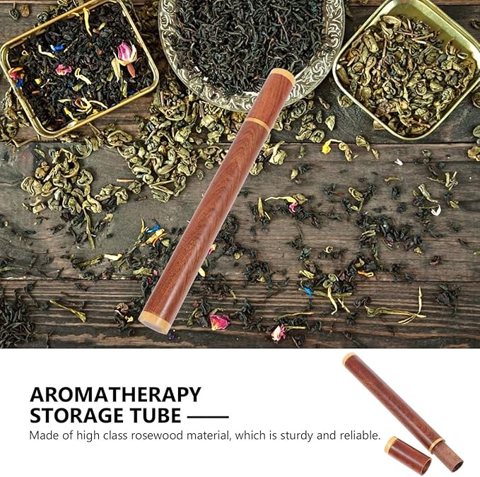 ARTIBETTER Wood Incense Holder Tube with Sealed Lid Smooth Natural Wooden Incense Stick Storage Container for Home Decor Meditation Aromatherapy Portable Compact 9.44X1.73X0.86 Inches
