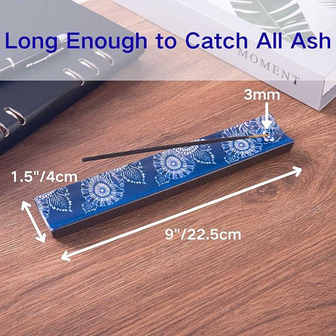 Incense Holder for Sticks, Ceramic Incense Burner with Ash Catcher, Aesthetic Decor for Home, Room & Office, Unique Gifts for Housewarming Yoga, Meditation & Spa