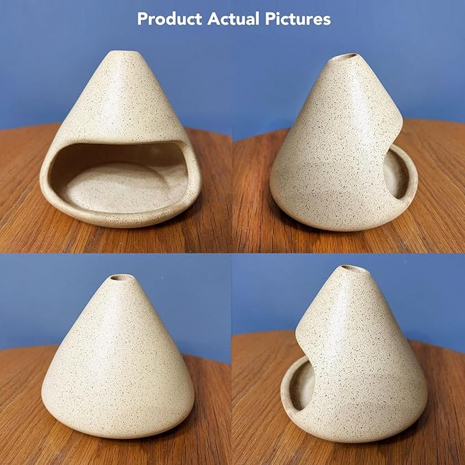 Ceramic Sage Smudge Burner with Ash Catcher – Handmade 4-in-1 Palo Santo & Incense Holder for Meditation, Yoga & Home Decor