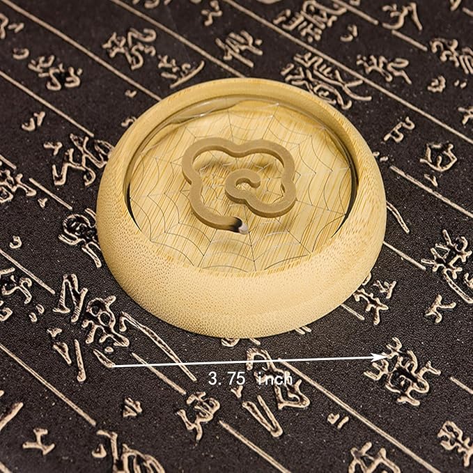 Bamboo Round Incense Stick Holder, Coil Incense Burner Holder, Sandalwood Incense Burner Incense Repellent Holder for Outdoor Use Deck Patio Camping Supplies, 1 Pieces