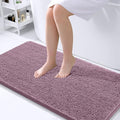 OLANLY Bathroom Runner Rugs 44x24, Soft Absorbent Chenille Bath Rugs, Rubber Backing Quick Dry, Machine Washable Long Bath Mats for Bathroom Floor, Tub and Shower, Home Decor Accessories, Deep Plum