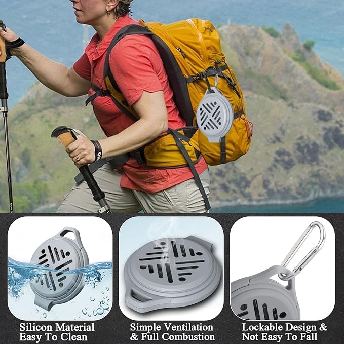 Colingmill 3 Pcs Portable Mosquito Coil Holder Silicone Hanging Incense Burner with Hook for Outdoor Pool Side Deck Camping Hiking