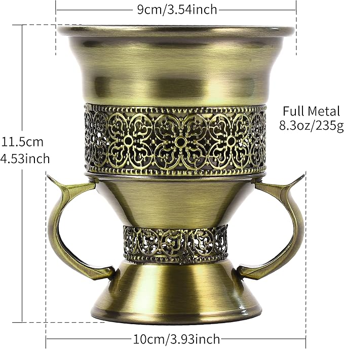 Frankincense Resin Incense Burner, Incense Censer, Bakhoor Burner, Charcoal Incense Burner, Incense Burner with Handle Tongs for Yoga, Spa Aromatherapy