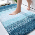 OLANLY Bathroom Rugs Mat 34x21, Extra Soft Absorbent Microfiber Bath Rugs, Rubber Backing, Quick Dry, Washable Bath Mats for Bathroom Floor, Tub and Shower, Home Decor Accessories, Peacock Blue