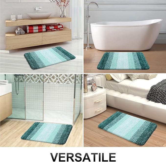 OLANLY Large Bathroom Rugs Mat 44x32, Extra Soft Absorbent Microfiber Bath Rugs, Rubber Backing, Quick Dry, Washable Bath Mat for Bathroom Floor, Tub and Shower, Home Decor Accessories, Blackish Green