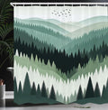 Ambesonne Green Shower Curtain, Bohemian Nature Themed Woodland Valley with Jade Tones Modern Scandinavian, Cloth Fabric Bathroom Decor Set with Hooks, 69" W x 70" L, Grey Teal Cadet Blue
