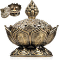 Small Classic Lotus Incense Burner 2.75 X 2.87inch Mini Vintage Lotus Incense Burner Holder Mini Lotu Cone Incenses Holder Charcoal Lotuss Flower Shaped Incenses Holders Classic for Stick and Metal