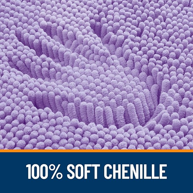 OLANLY Large Bathroom Rugs 70x46, Extra Soft Absorbent Chenille Bath Rugs, Rubber Backing Quick Dry, Machine Washable Bath Mats for Bathroom Floor, Tub and Shower, Home Decor Accessories, Lavender