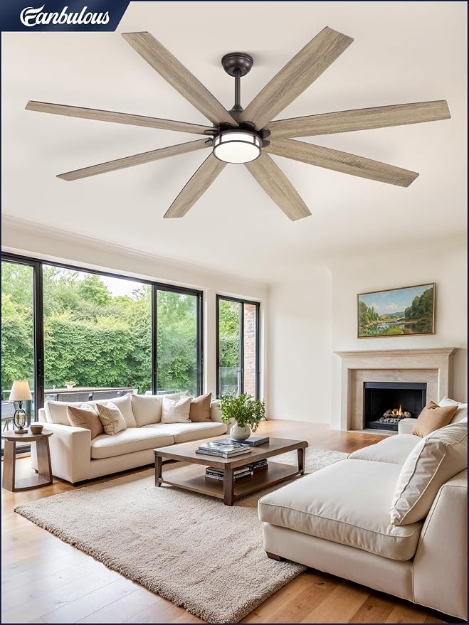 Fanbulous 72 Inch Ceiling Fans with Lights, Large Farmhouse Ceiling Fans with Remote, Oil Bronze Ceiling Fan Fixtures with Bright LED Light for Living Room, Bedroom, Kitchen