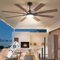 Fanbulous 65 Inch Ceiling Fan with Light and Remote, 6 Speeds Reversible DC Motor Ceiling Fans for Living Room Patio Garage, 3CCT Dimmable LED, 8 Wood Blades, Downrod Mount, Sloped Ceiling Compatible