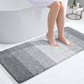 OLANLY Bathroom Runner Rugs Mat 47x20, Extra Soft Absorbent Microfiber Bath Rugs, Rubber Backing, Quick Dry, Washable Long Bath Mats for Bathroom, Tub and Shower, Home Decor Accessories, Light Grey