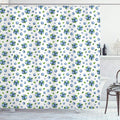 Ambesonne Fruit Shower Curtain, Fresh Blueberries Ripe Juicy Fruits Summer Organics Food Painting Art Style, Cloth Fabric Bathroom Decor Set with Hooks, 69" W x 70" L, Green White