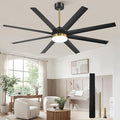Fanbulous 65 Inch Large Ceiling Fans with Lights, Black Ceiling Fan with Remote Control, Dimmable, 3CCT, Quiet, Modern Ceiling fan For Living Room, Bedroom, Kitchen, Patio, Outdoor